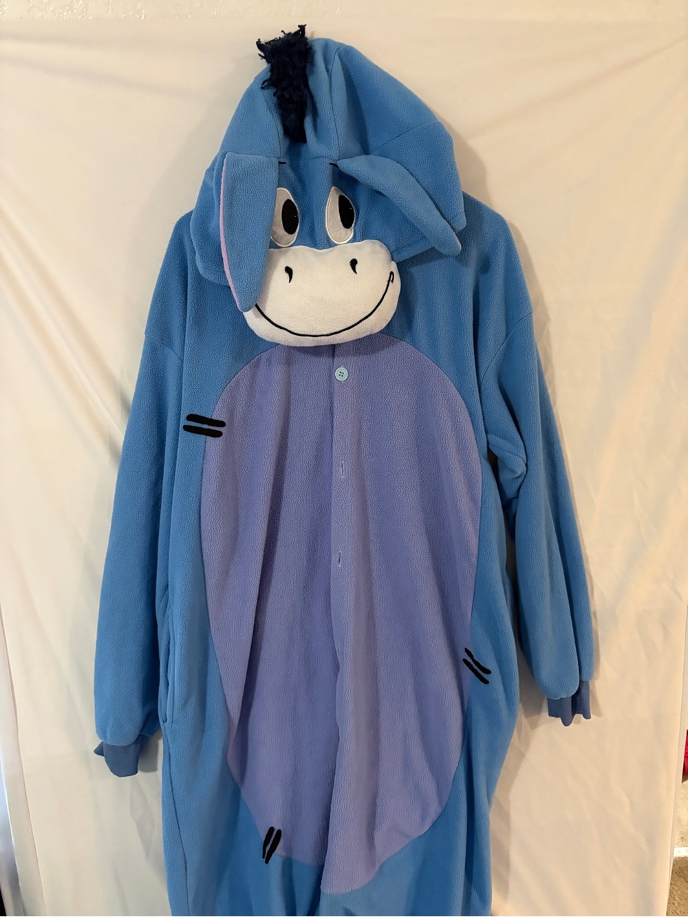 Adult Blue Eeyore Hooded Costume Onesie